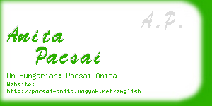 anita pacsai business card